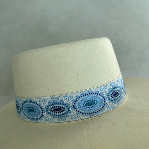 NWT Lack Of Color Azure Lolita Wool Felt Boater Hat In Ivory Wide Brim - Picture 6 of 10